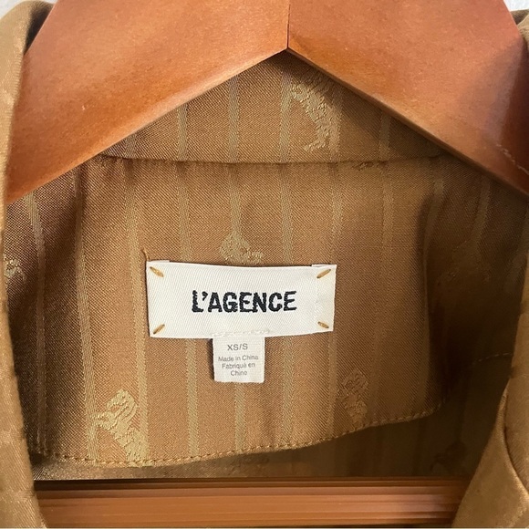 L'AGANCE Equestrian Flair Skyler Belted Satin Jacquard Jacket - Picture 7 of 9